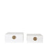 Orange & Gold Faux Leather Boxes Set of 2